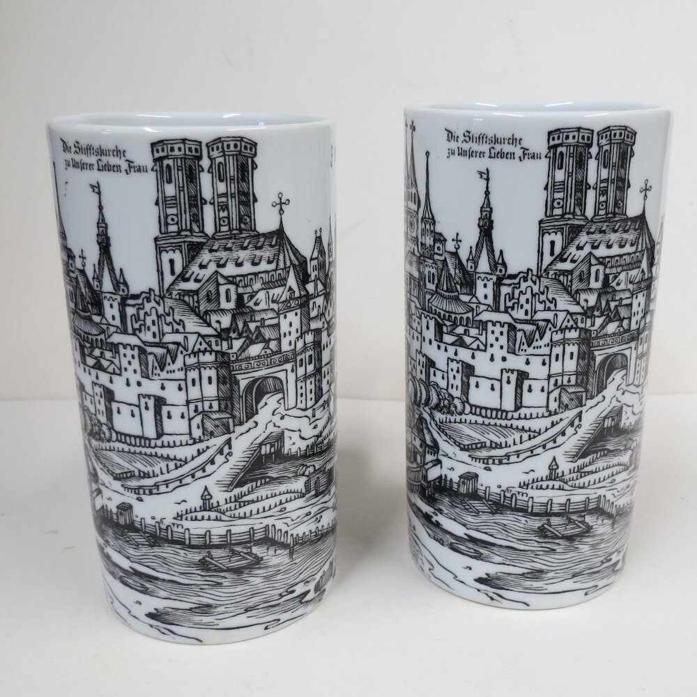 Germany VTG Muenchen Munich Scene Art (2) Coffee Mugs Architecture
